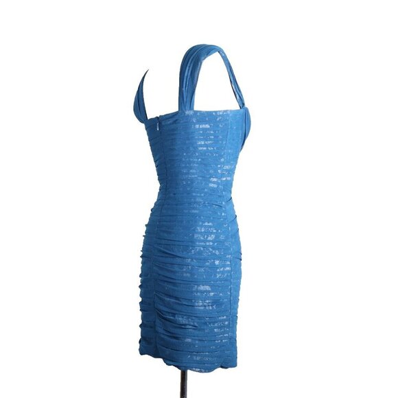 BCBGMaxazria Womens Small Blue Ink Ivetta Sleeveless Cocktail Dress CVR6P451 - Picture 5 of 13